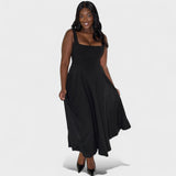 Maribel – Midi Dress with Square Neckline