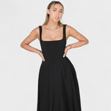 Maribel – Midi Dress with Square Neckline