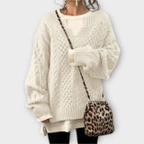 Lili - Oversized Knitted Sweater with Cable Pattern