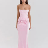 Emily - Maxi Dress Draped Without Straps