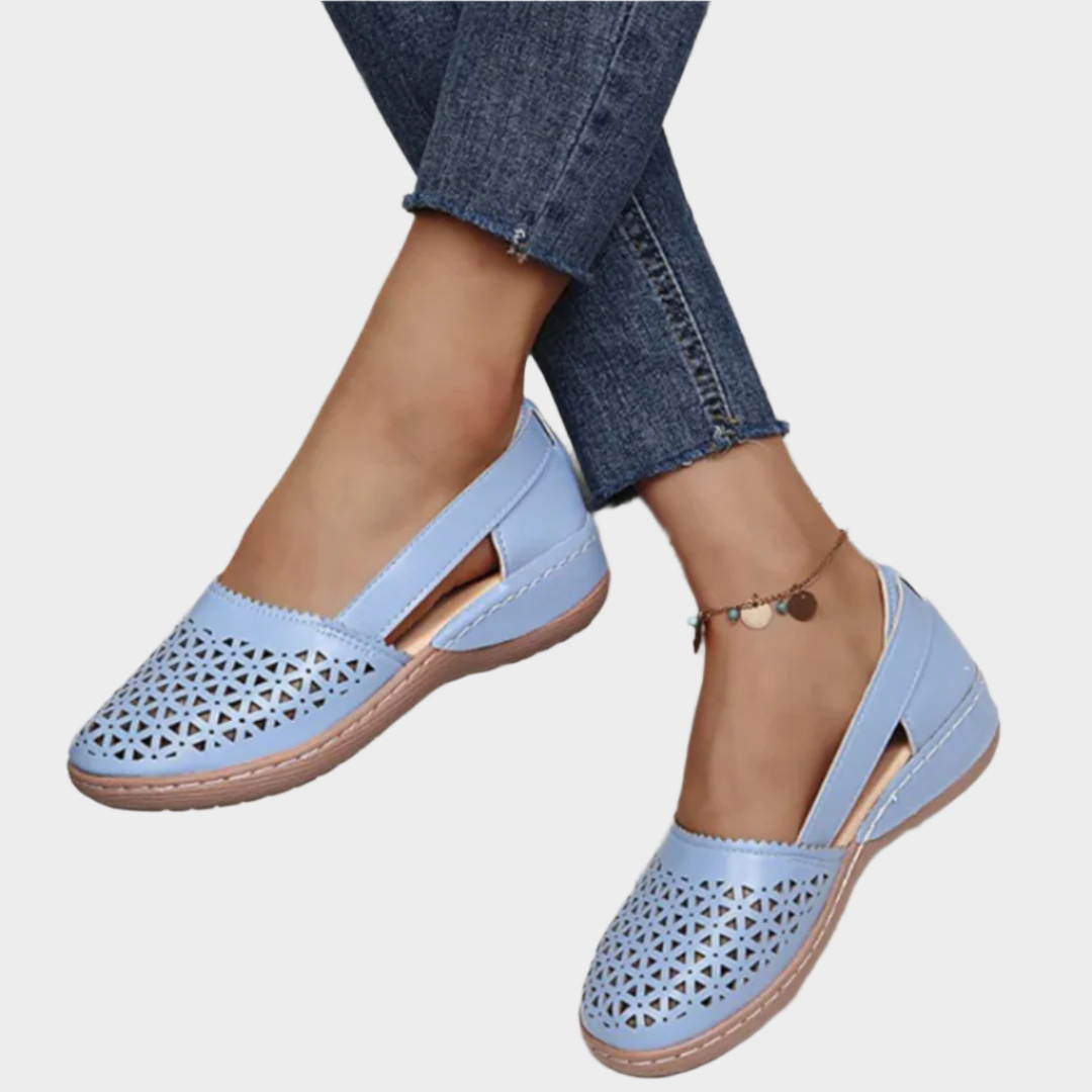 Anatomical Ballet Shoes with Cutouts and Strap