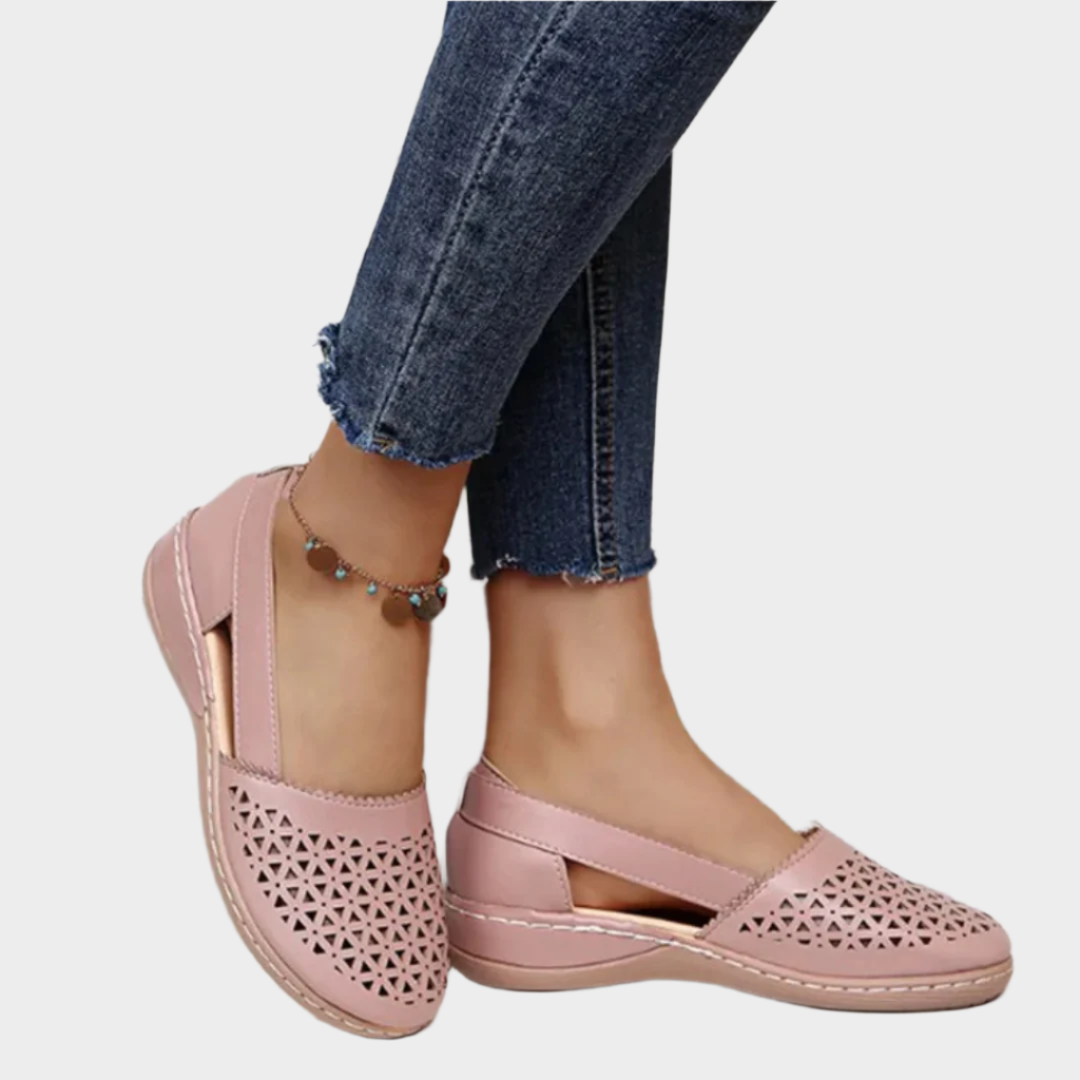 Anatomical Ballet Shoes with Cutouts and Strap