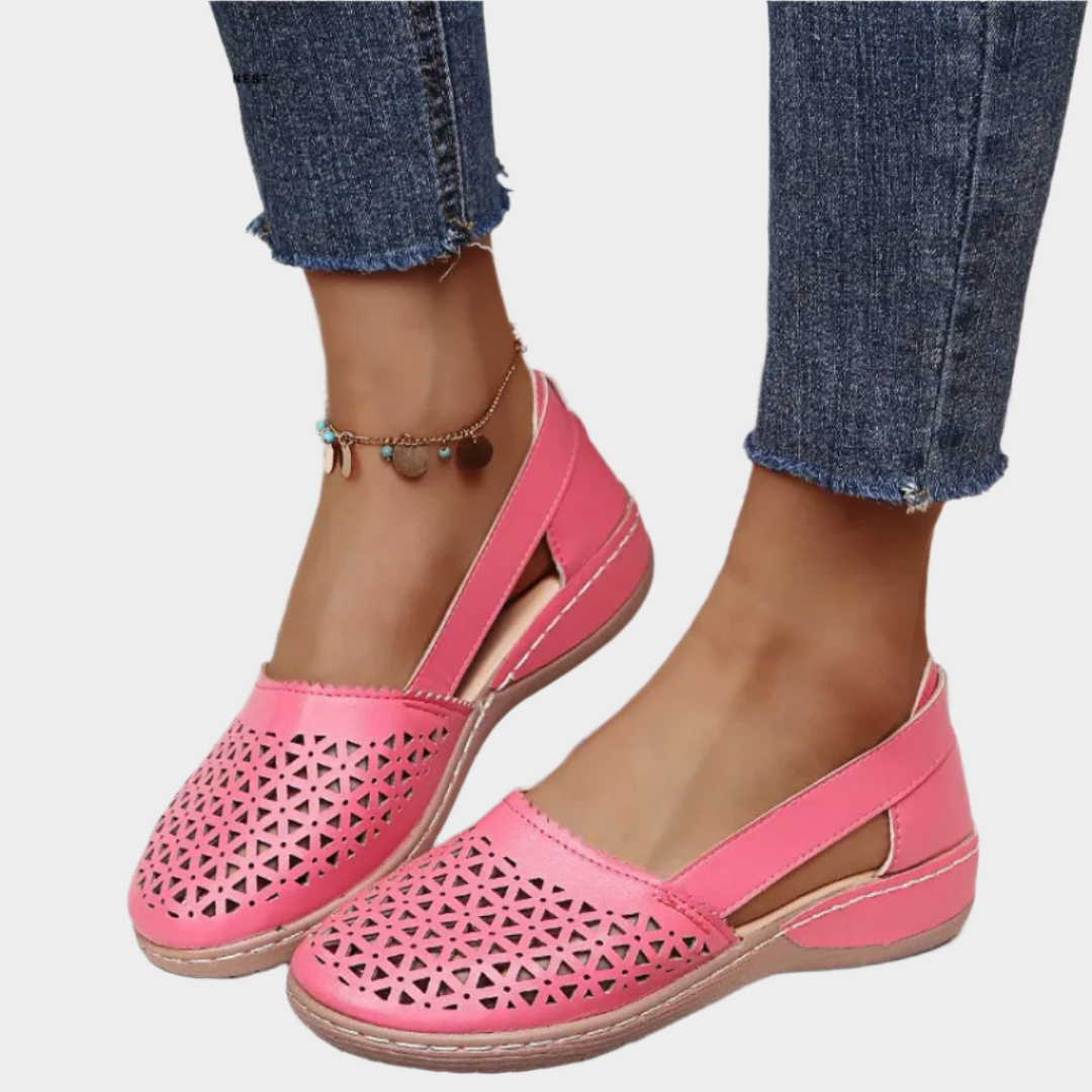 Anatomical Ballet Shoes with Cutouts and Strap