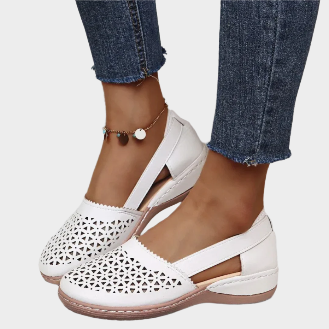 Anatomical Ballet Shoes with Cutouts and Strap
