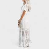 Marinka - Elegant Long Boho Dress with Lace
