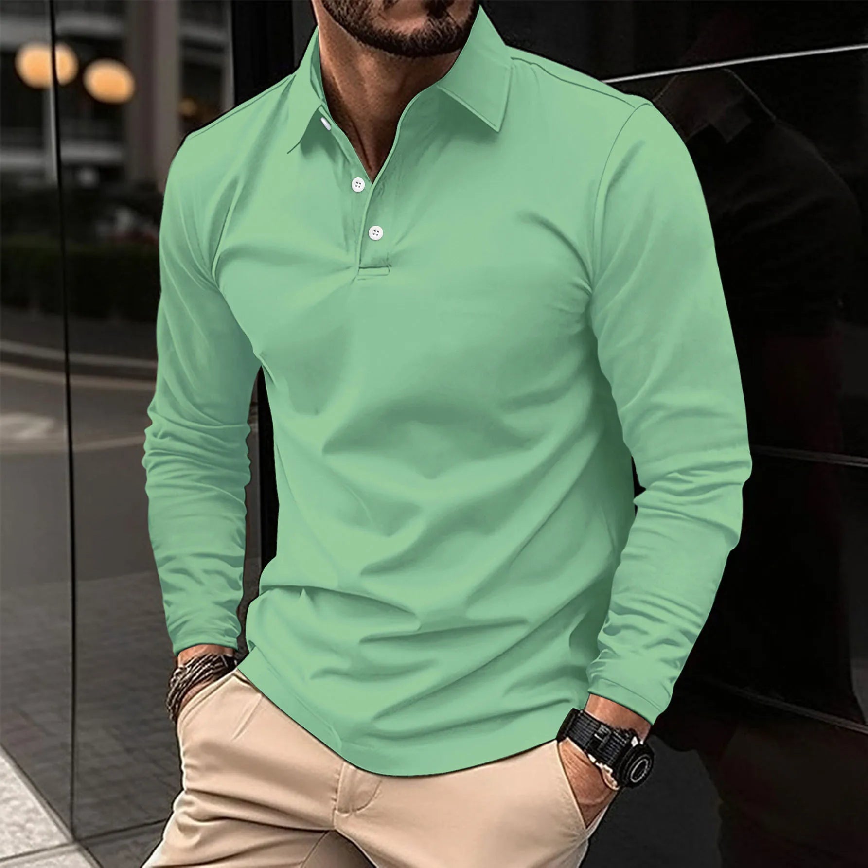 Ethan™ | Comfortable Long Sleeve Polo