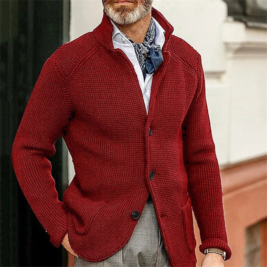 Johann | Knitted jacket with high collar
