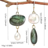 Elegant expressive earrings with labradorite pearls