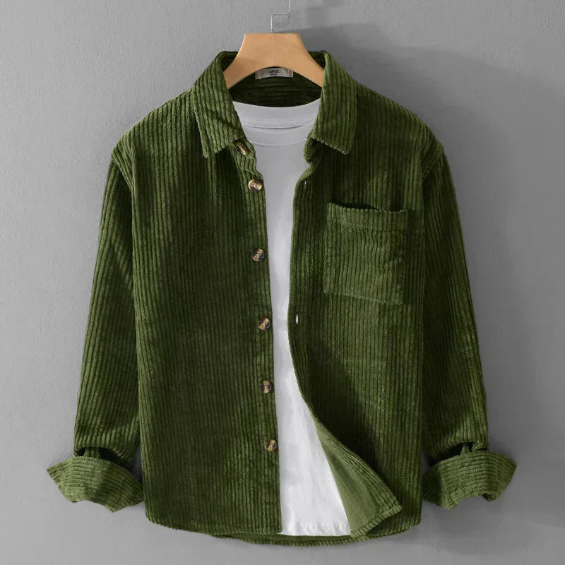 Viktor | Long Sleeve Shirt Made of Ribbed Velvet