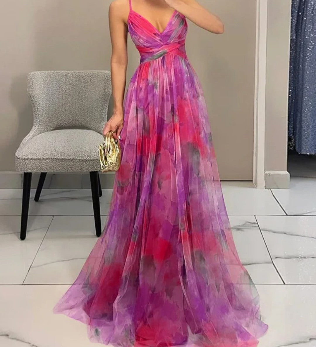 Giselle - Magical Maxi Dress with Floral Print