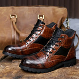 Isaac™ - Stylish crocodile leather chelsea boots