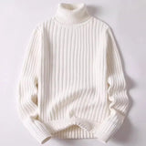 Erik | Men's pullover with ribbed pattern and high collar