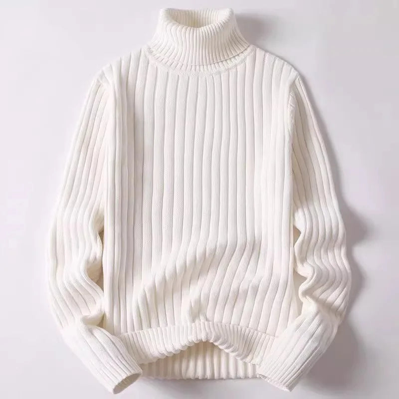 Erik | Men's pullover with ribbed pattern and high collar