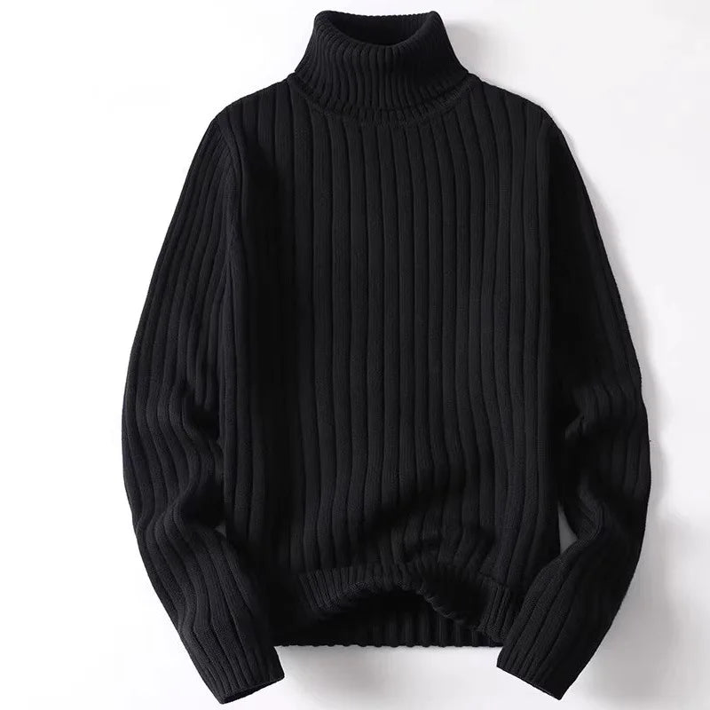 Erik | Men's pullover with ribbed pattern and high collar