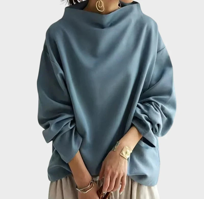 Kristina - Soft Knit Sweater with High Collar