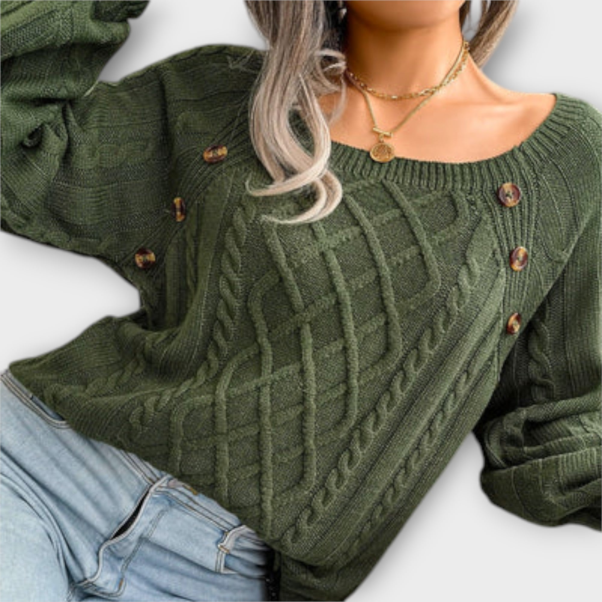 Malia - Knitted Sweater with Button