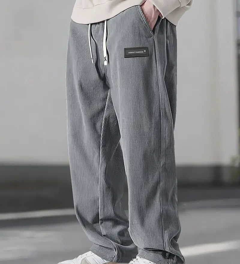Men's Corduroy Pants – Comfortable Fit with Elastic Waistband