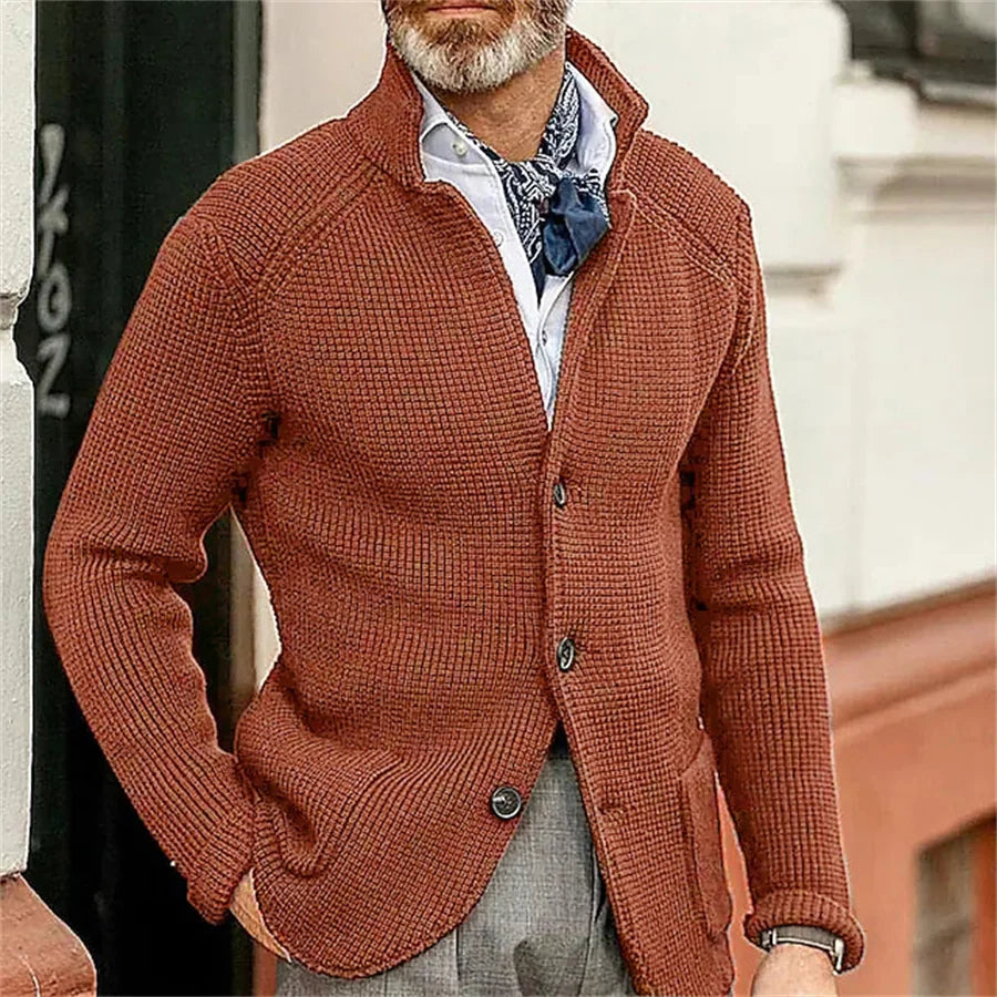 Johann | Knitted jacket with high collar