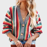 Vintage Knitted Vest with Striped Design
