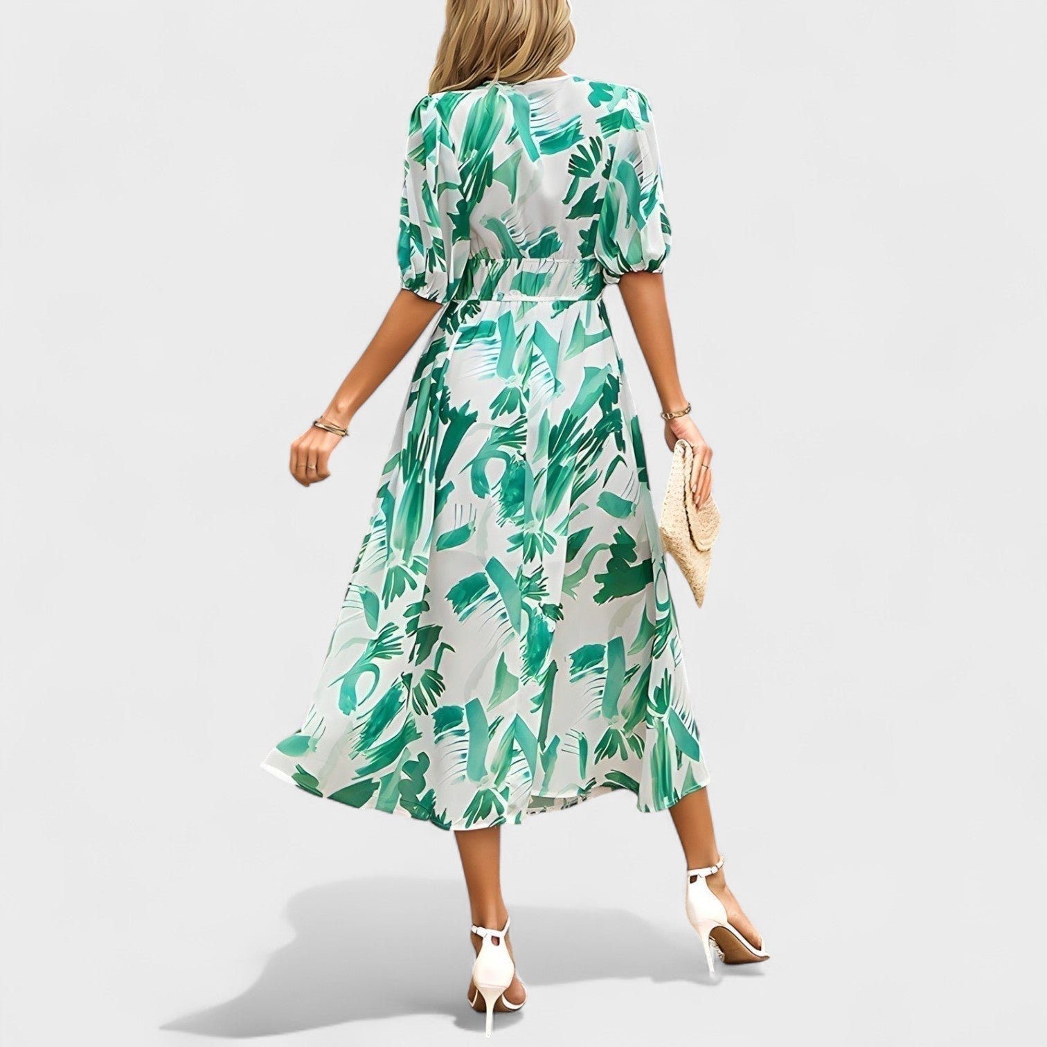 Clara – Elegant Floral Midi Dress