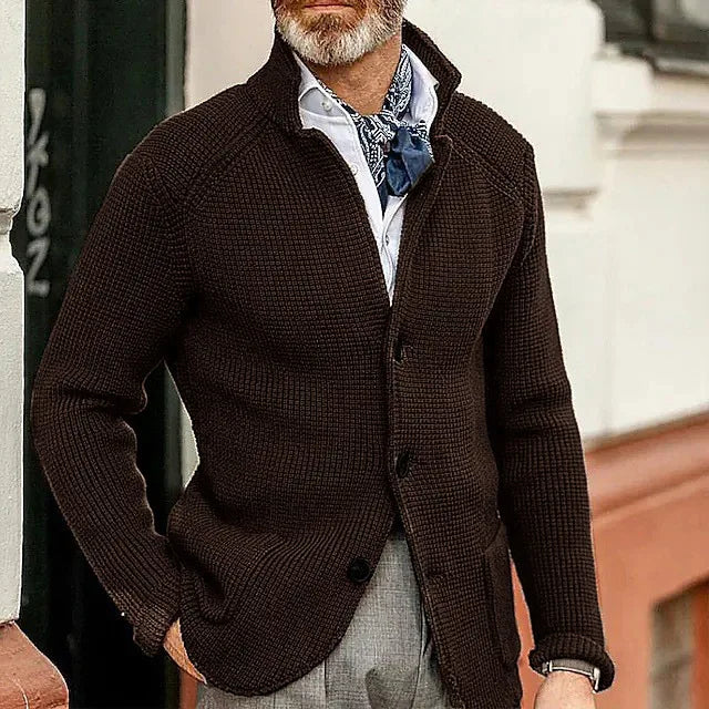 Johann | Knitted jacket with high collar