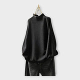 Knitted Sweater with High Collar