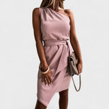 Iva - Asymmetrical Dress with Belt