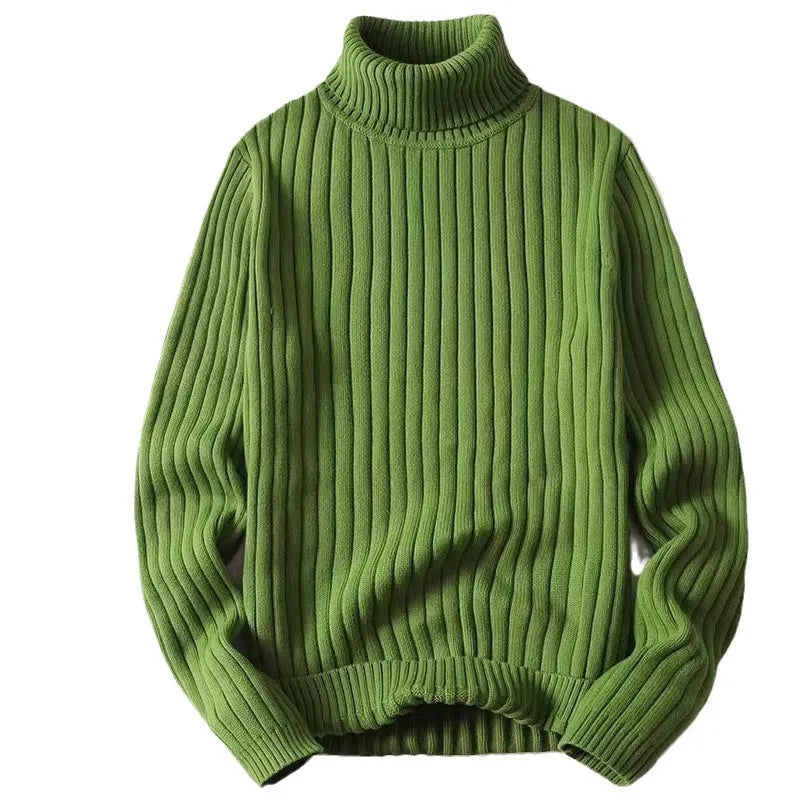 Erik | Men's pullover with ribbed pattern and high collar