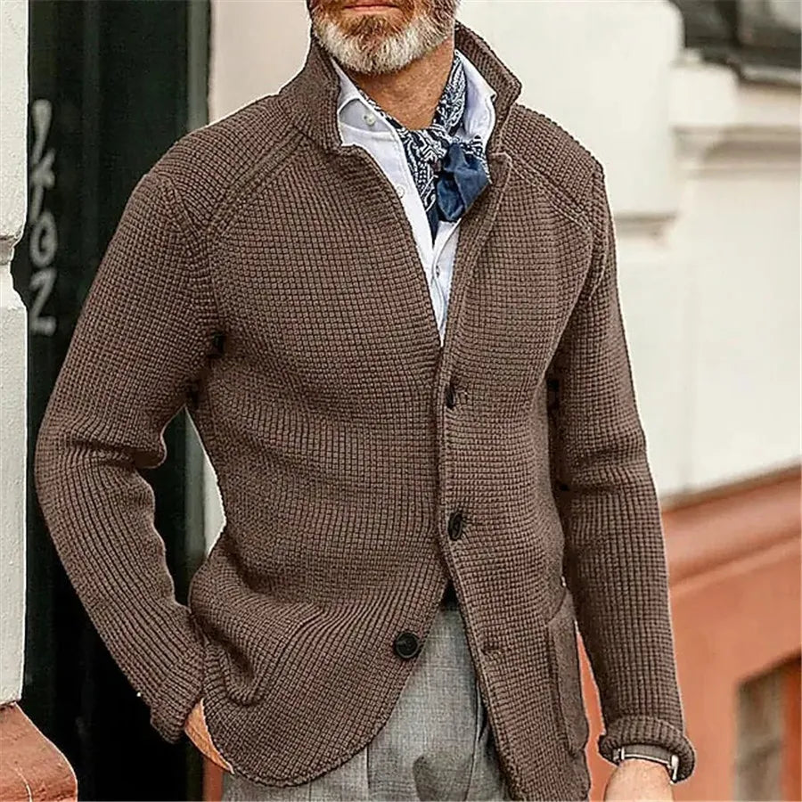Johann | Knitted jacket with high collar