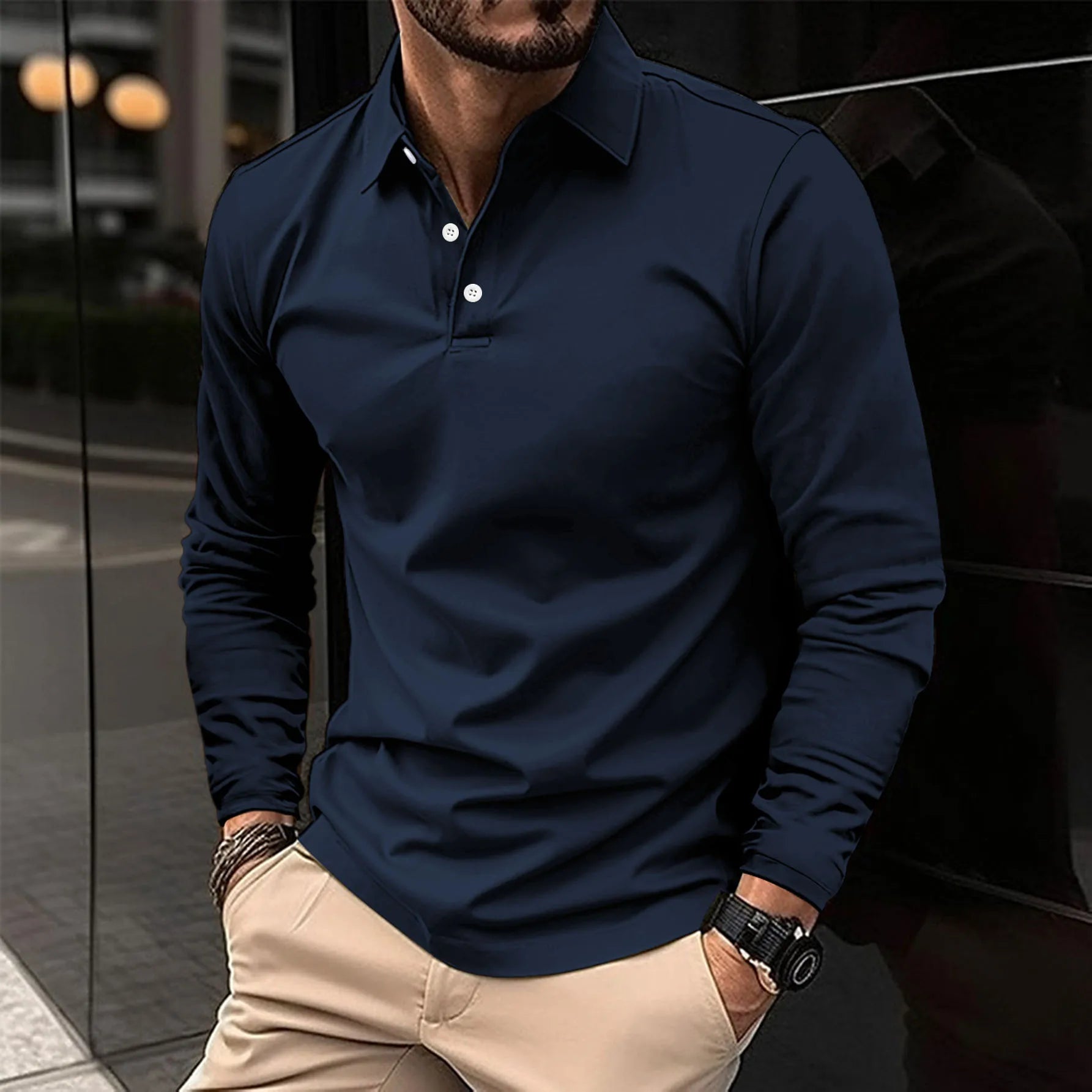 Ethan™ | Comfortable Long Sleeve Polo