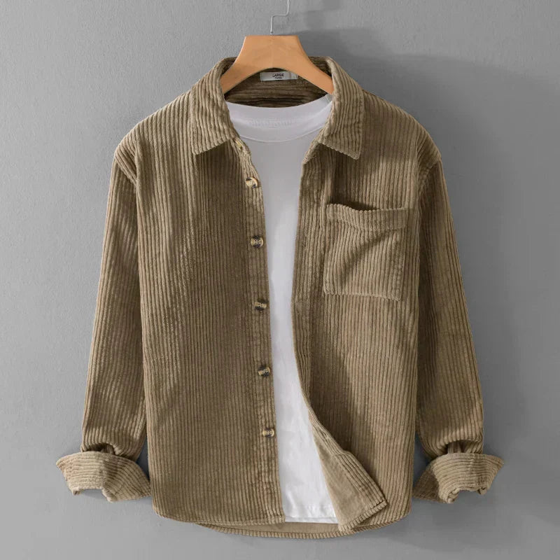 Viktor | Long Sleeve Shirt Made of Ribbed Velvet