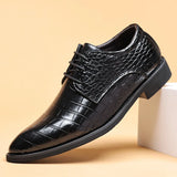 Lucas™ - Stylish vegan leather shoes with crocodile pattern