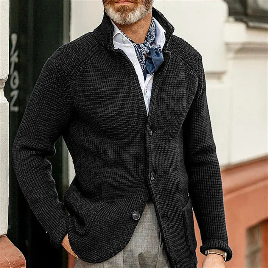 Johann | Knitted jacket with high collar