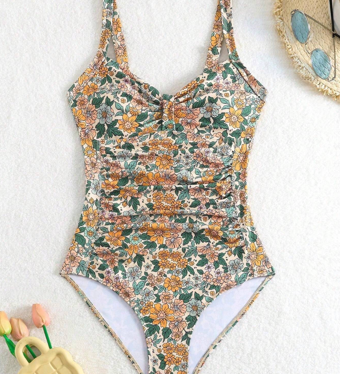 Luísa - Floral Halter Neck Swimsuit