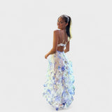 Mirjana - Long Floral Dress with Lace Ruffles