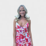 Mirjana - Long Floral Dress with Lace Ruffles