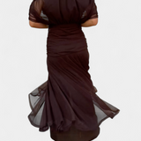 Florendra | Long Floral Dress with V-Neck