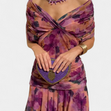 Florendra | Long Floral Dress with V-Neck