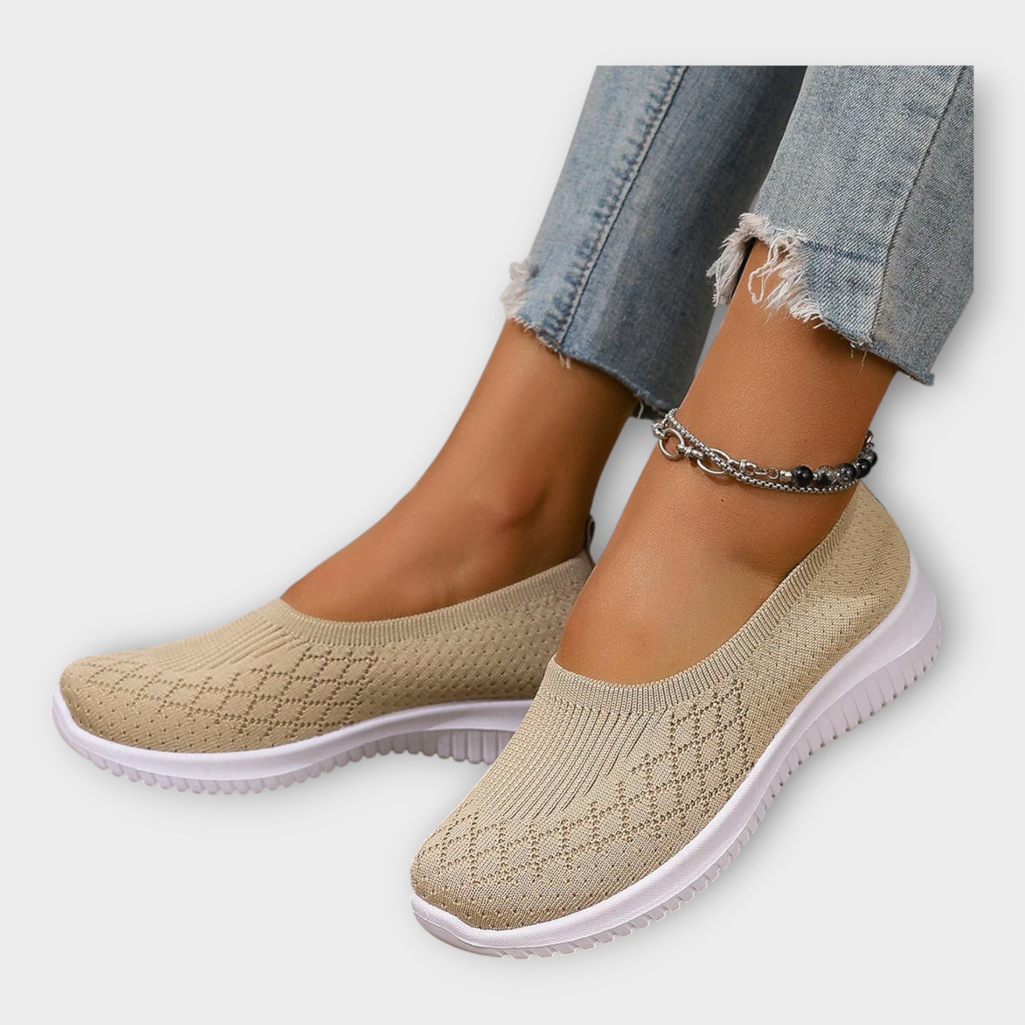 Woven Ballerinas with Non-Slip Sole