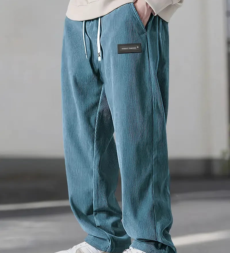 Men's Corduroy Pants – Comfortable Fit with Elastic Waistband