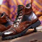 Isaac™ - Stylish crocodile leather chelsea boots