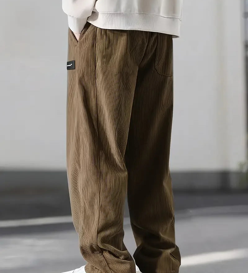 Men's Corduroy Pants – Comfortable Fit with Elastic Waistband