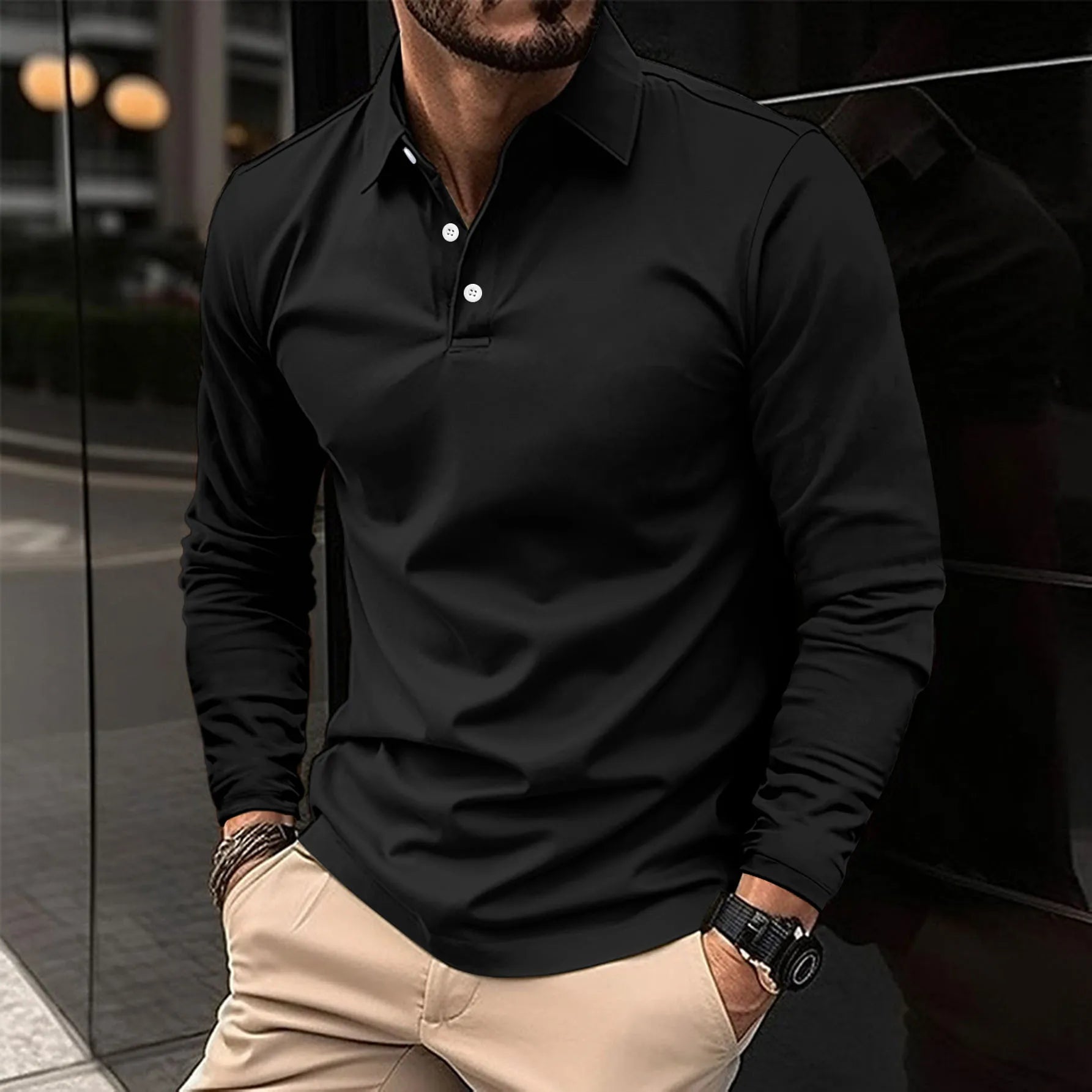 Ethan™ | Comfortable Long Sleeve Polo