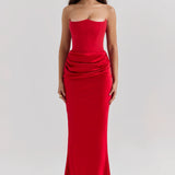 Emily - Maxi Dress Draped Without Straps
