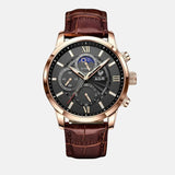 Luxury Quartz Watch with Leather Strap