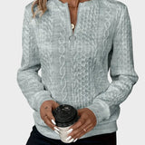 Ivana - Women's Zip Sweater with Knitting