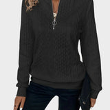 Ivana - Women's Zip Sweater with Knitting