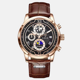 Chronograph watch with premium leather strap