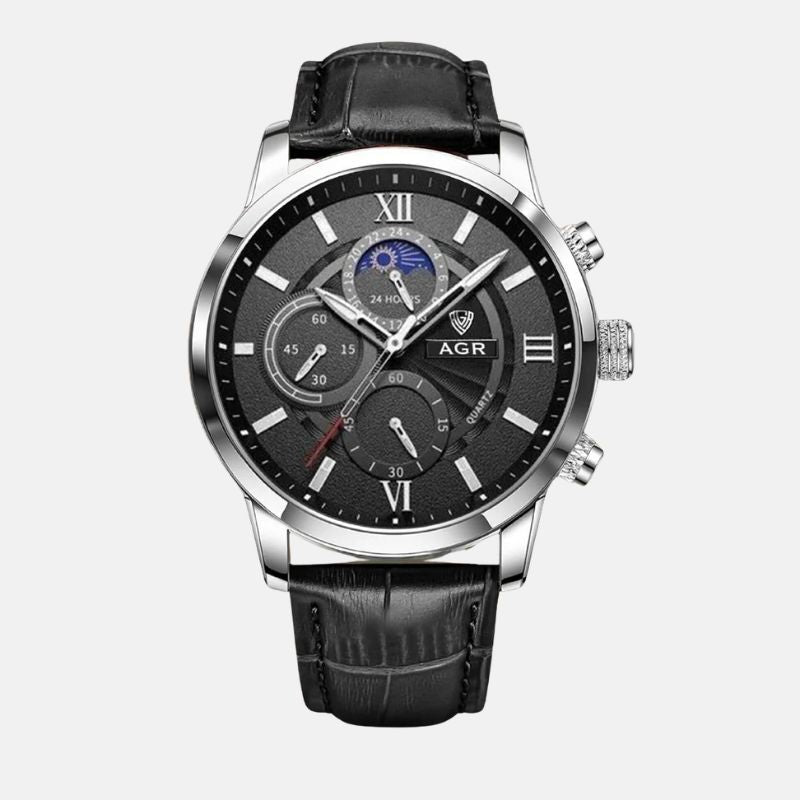 Luxury Quartz Watch with Leather Strap