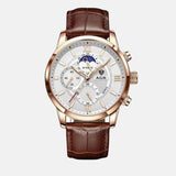 Luxury Quartz Watch with Leather Strap